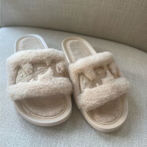 APL Cozy Plush Slides in Beige